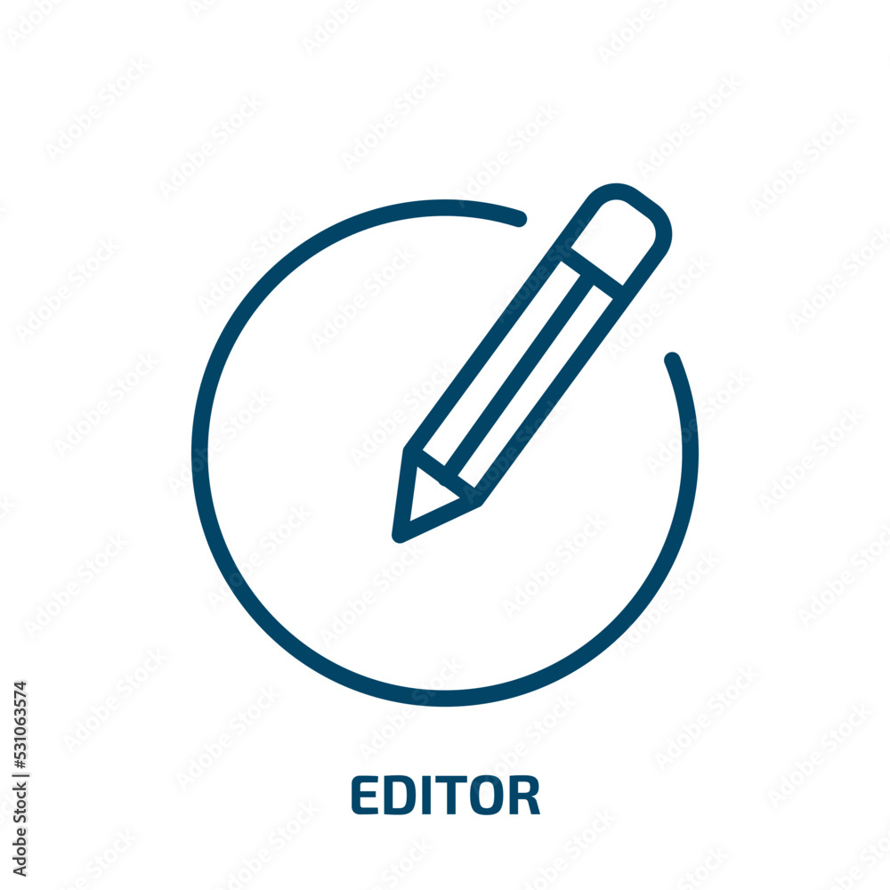 Poster editor icon from user interface collection. thin linear editor, video, edit outline icon isolated on