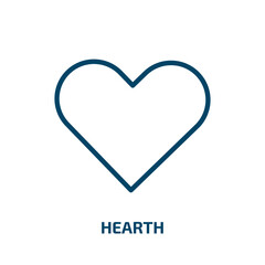 hearth icon from user interface collection. Thin linear hearth, love, heart outline icon isolated on white background. Line vector hearth sign, symbol for web and mobile
