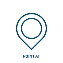 point at icon from user interface collection. Thin linear point at, business, arrow outline icon isolated on white background. Line vector point at sign, symbol for web and mobile