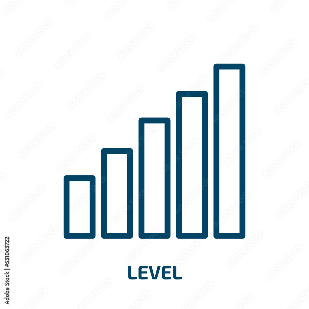 Poster level icon from user interface collection. thin linear level, interface, arrow outline icon isolated