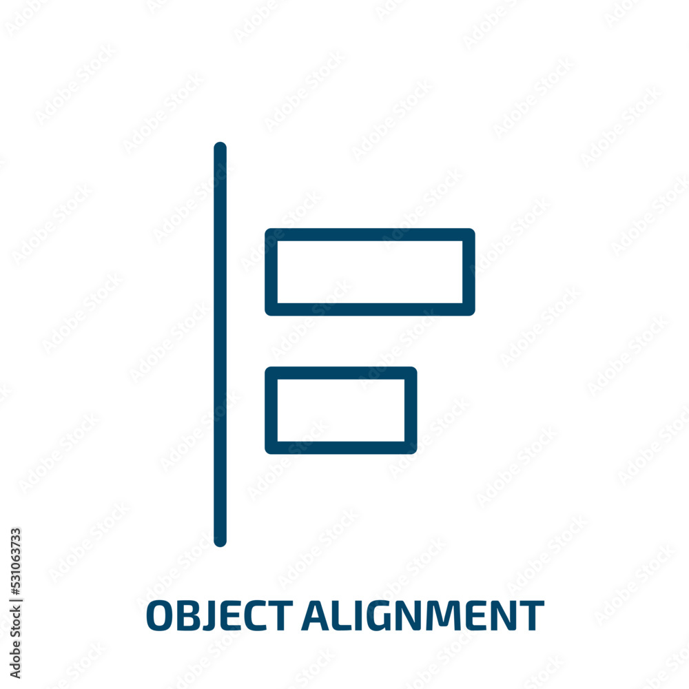 Poster object alignment icon from user interface collection. thin linear object alignment, tool, alignment 