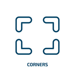 corners icon from user interface collection. Thin linear corners, corner, template outline icon isolated on white background. Line vector corners sign, symbol for web and mobile