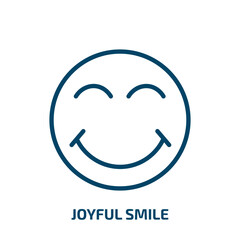 joyful smile icon from user interface collection. Thin linear joyful smile, happy, smile outline icon isolated on white background. Line vector joyful smile sign, symbol for web and mobile