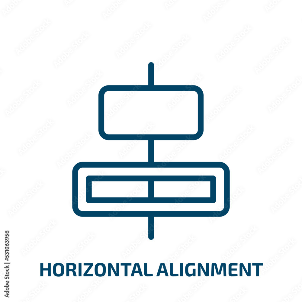 Poster horizontal alignment icon from user interface collection. thin linear horizontal alignment, horizont