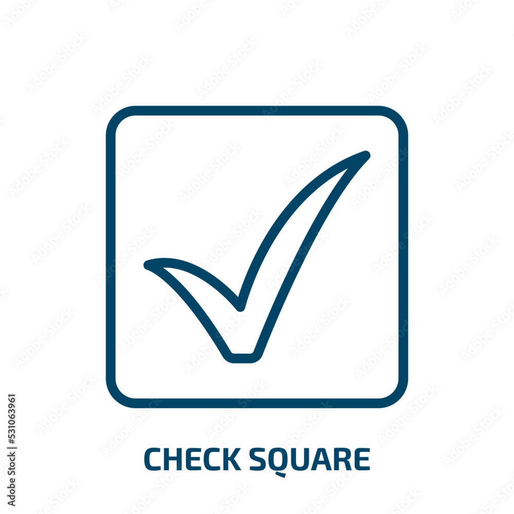 Poster check square icon from user interface collection. thin linear check square, check, square outline ic