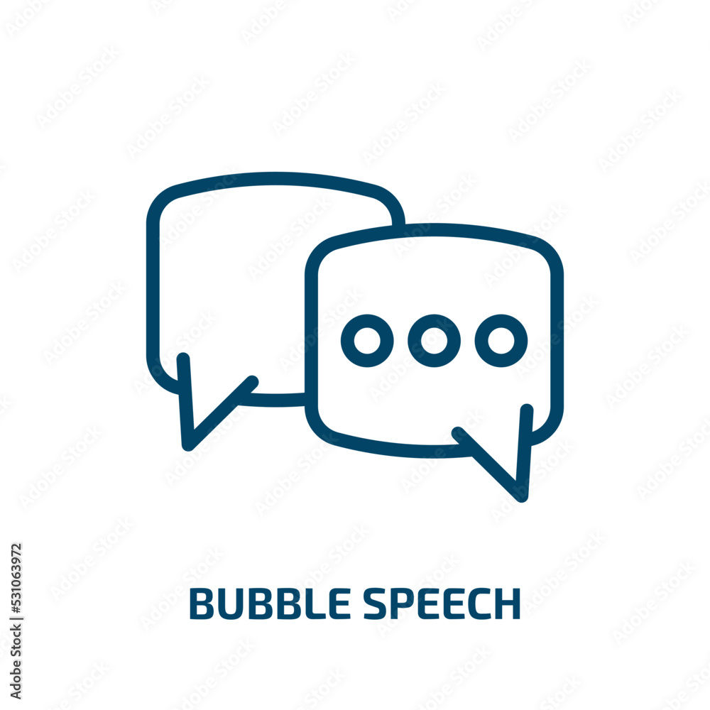 Poster bubble speech icon from user interface collection. thin linear bubble speech, blank, discussion outl