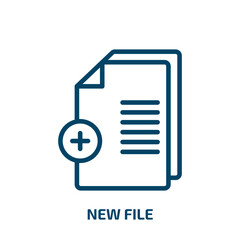 Fototapeta premium new file icon from user interface collection. Thin linear new file, new, document outline icon isolated on white background. Line vector new file sign, symbol for web and mobile