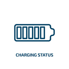 charging status icon from user interface collection. Thin linear charging status, battery, empty outline icon isolated on white background. Line vector charging status sign, symbol for web and mobile
