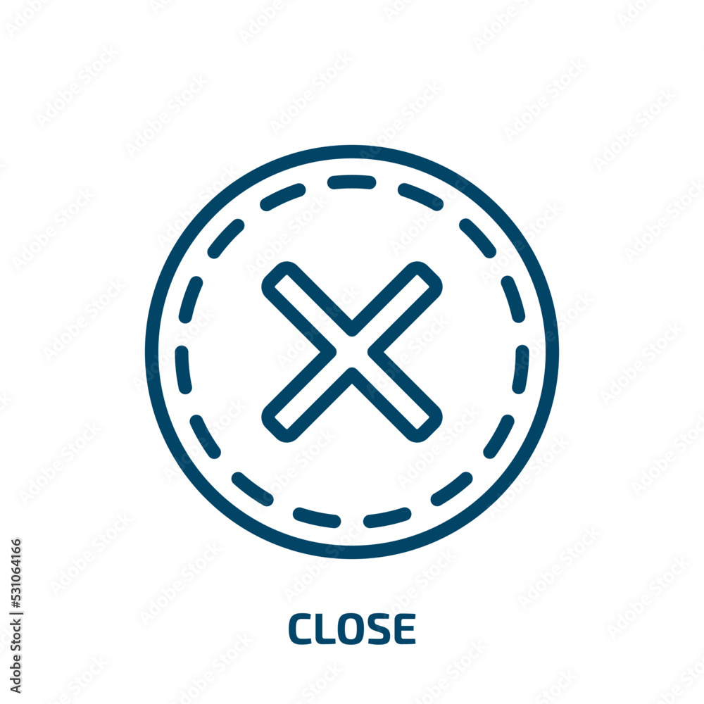 Poster close icon from user interface collection. thin linear close, button, internet outline icon isolated