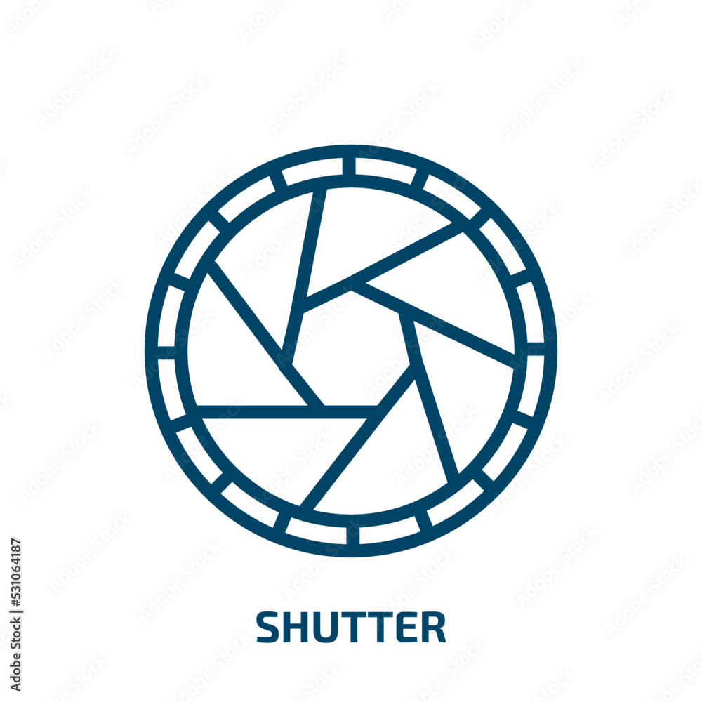 Poster shutter icon from user interface collection. thin linear shutter, button, camera outline icon isolat