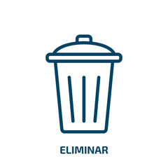 eliminar icon from user interface collection. Thin linear eliminar, office, collection outline icon isolated on white background. Line vector eliminar sign, symbol for web and mobile