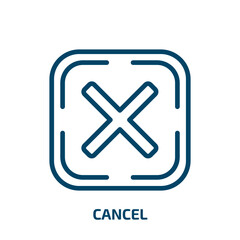 Obraz premium cancel icon from user interface collection. Thin linear cancel, no, button outline icon isolated on white background. Line vector cancel sign, symbol for web and mobile