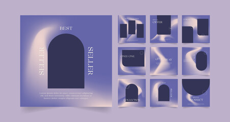 set of very peri purple gradient color fashion social media sale post