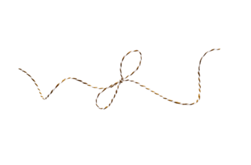 Christmas flaxen rope and bow isolated png. element waves 