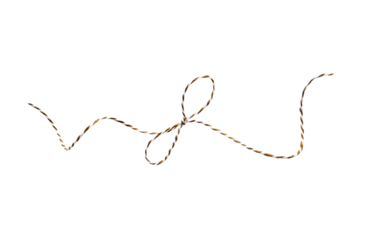 Christmas flaxen rope and bow isolated png. element waves 