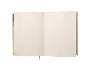 Open book with clean sheets isolated transparent png mock up