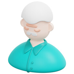 elderly 3d render icon illustration