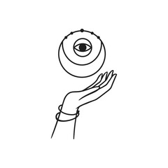 Magic Moon astrology. Boho vector illustration.