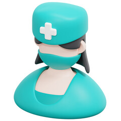 nurse 3d render icon illustration