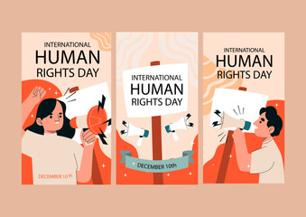 Fototapeta Afiches para promover el día internacional de los derechos humanos obraz