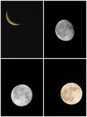 lunar to full moon collage