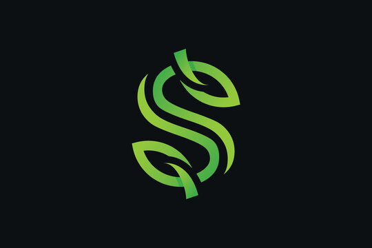 Unique Letter S and Leaf Logo Design