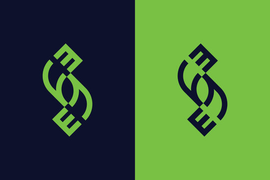 Modern Letter EF or FE and a Leaf Logo Design