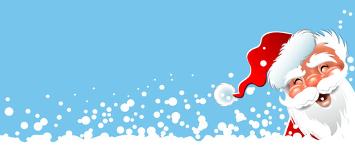 Santa Claus on a snowy background. Vector image