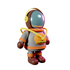 Astronaut cartoon model. 3D rendering