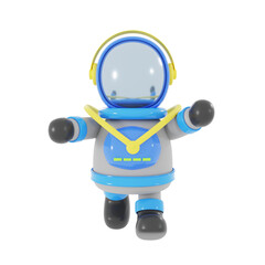 Astronaut cartoon model. 3D rendering