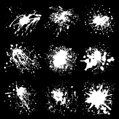 White Paint Ink Splash Vector Collection