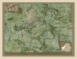 Hrodna, Belarus. High-res satellite. Labelled points of cities - obrazy, fototapety, plakaty