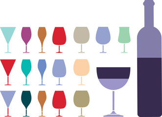  Wine glass pab bar design seamless vector illustration