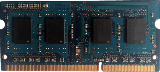 Realistic Blue Memory Computer chip isolated. Best Memory Computer
