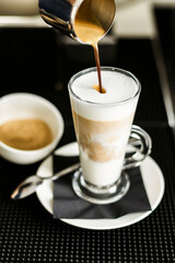 Late macchiato, cappucino, espresso