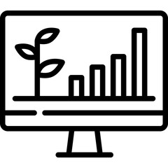 Plant growing report icon. Outline design.