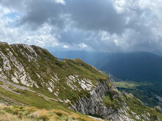 Fototapeta premium Mountain summer. Sunny day. Rocky route