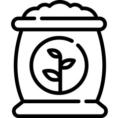 Organic fertilizer icon. Outline design.