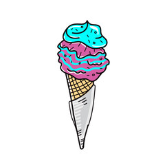hand draw ice cream cone 