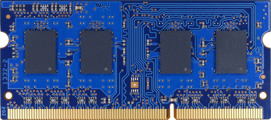 Realistic Blue Memory Computer chip isolated