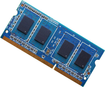 Realistic Blue Memory Computer chip isolated