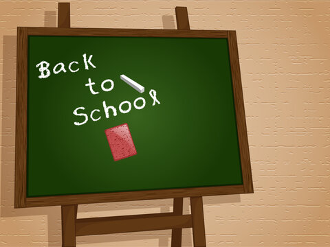 Back to School chalkboard background. Vector Illustration