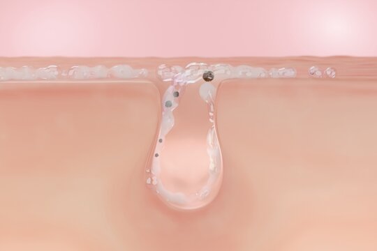 Cleaning pore by cleansing foam, washing face by foam to protect acne and oily face. Acne treatment. 3D rendering