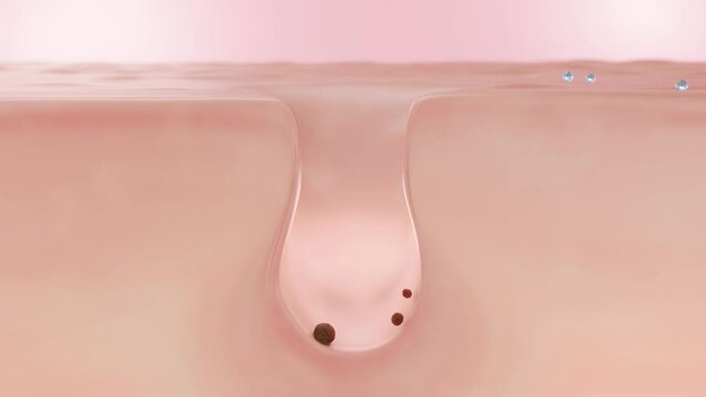 Washing face clean dirty pore by cleansing foam. Prevent of Acne and treatment concept.