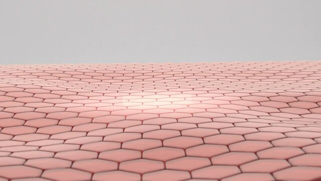 Serum drops and absorb by skin cell. Brightening facial treatment and Cosmetic product concept.