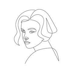 Linear beauty woman continues line drawing