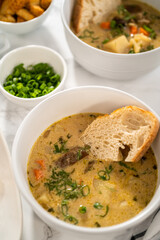 Creamy wild mushroom soup