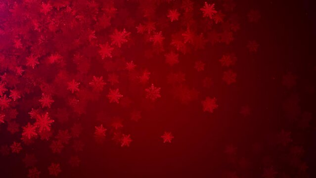 Abstract abstract particles snowflakes Shining Red Particles 4K Animation Motion Background Shimmering Christmas Glittering Particles. winter anniversary, celebration, Holiday, new year, Party, event
