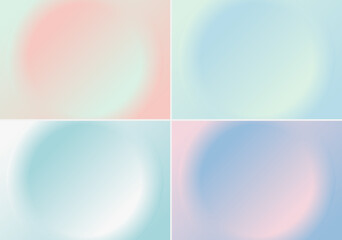 Set of pastel colors circles embossed shapes minimal background and texture