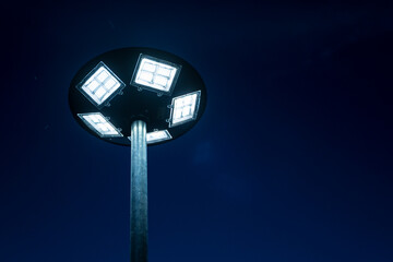 Solar cell lamp, and Alternative energy from the sun night sky background